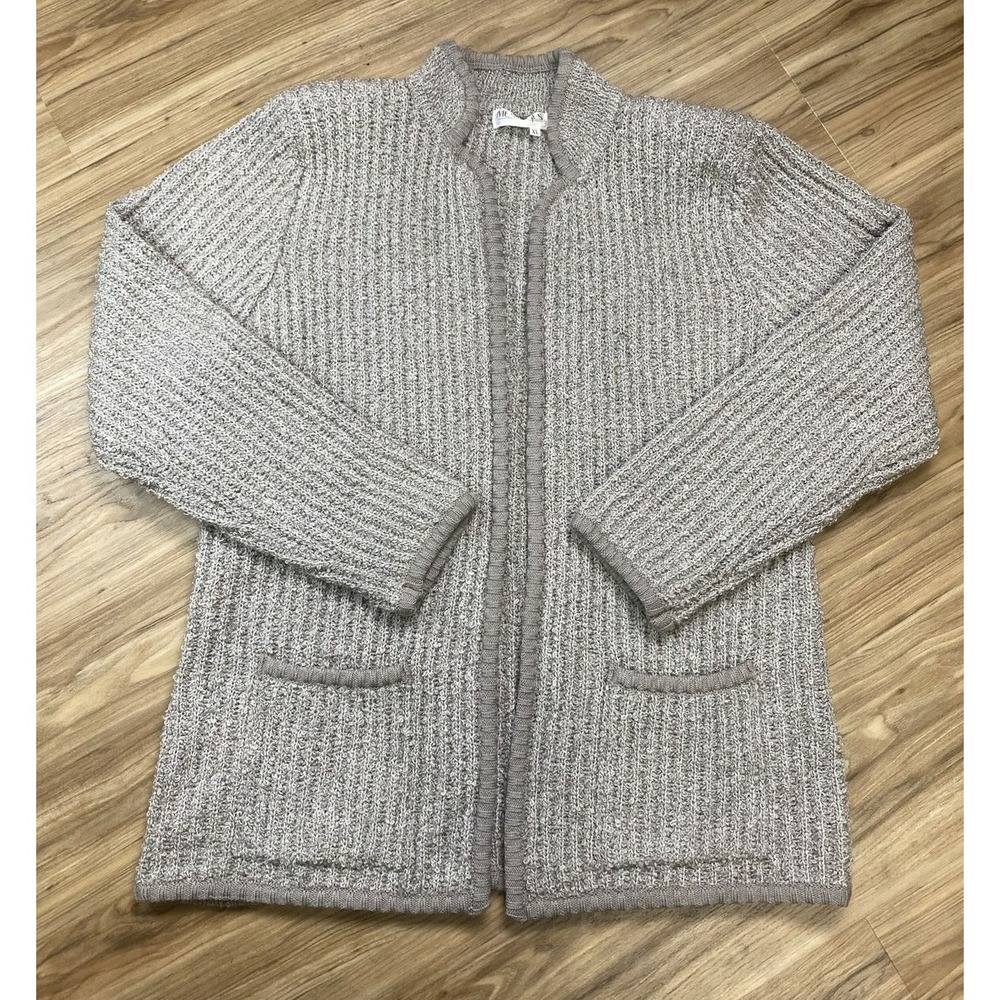 Vintage Messages Sweater Womens Sz XL Gray Cardigan Mock Neck Wool Blend